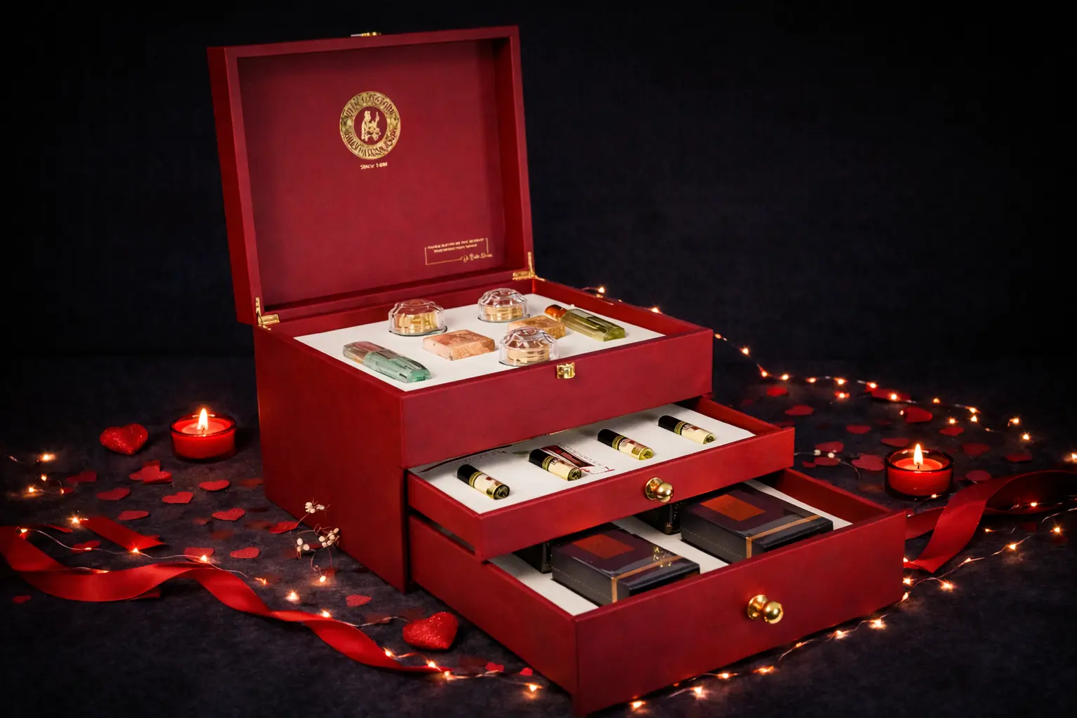 Red Luxurious Box – 3 Drawers
